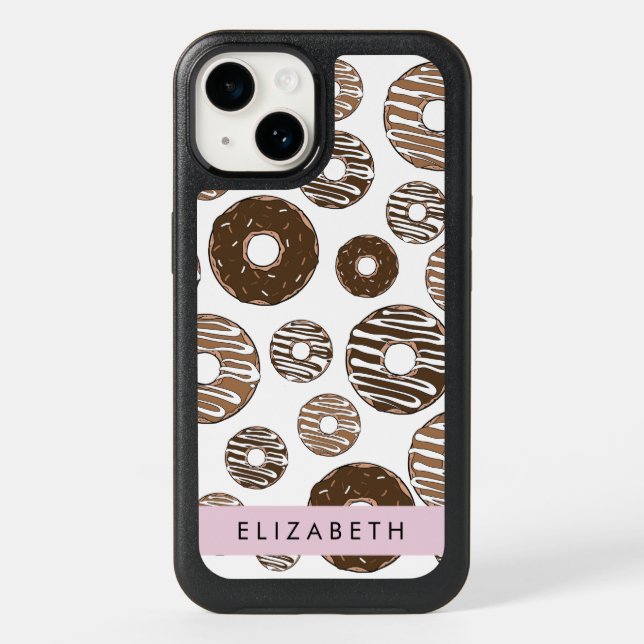 Chocolate Donuts, Caramel Donuts, Icing, Your Name Otterbox iPhone Case (Back)