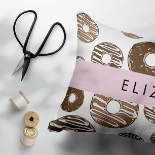 Chocolate Donuts, Caramel Donuts, Icing, Your Name Pillow Case