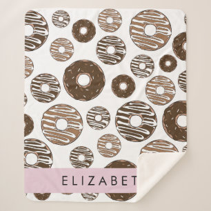 Chocolate Donuts, Caramel Donuts, Icing, Your Name Sherpa Blanket