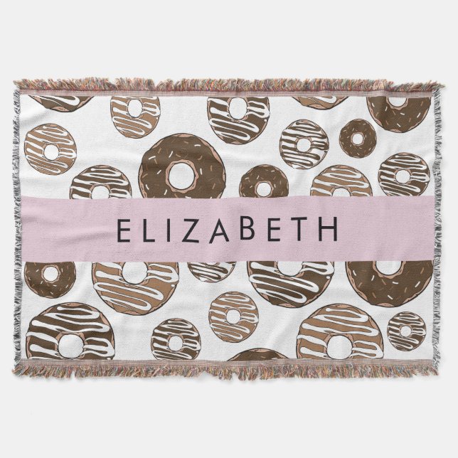 Chocolate Donuts, Caramel Donuts, Icing, Your Name Throw Blanket (Front)
