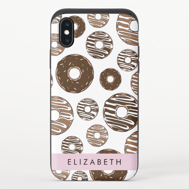 Chocolate Donuts, Caramel Donuts, Icing, Your Name Uncommon iPhone Case (Back)