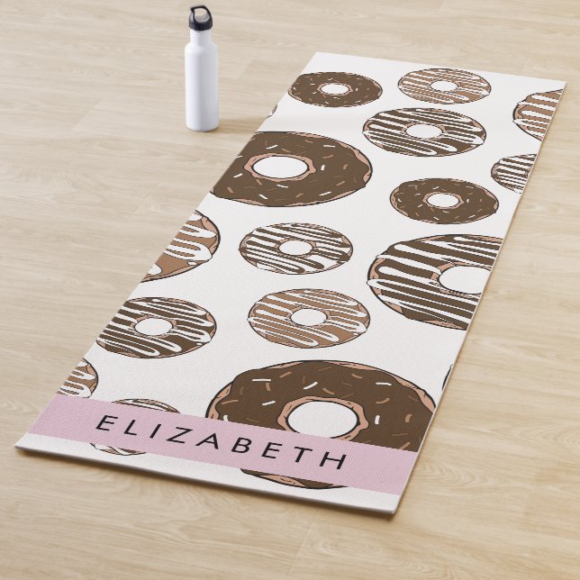 Chocolate Donuts, Caramel Donuts, Icing, Your Name Yoga Mat (In Situ)