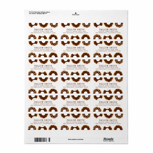 Chocolate Donuts Label Zazzle