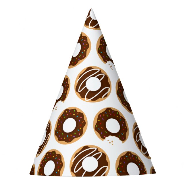 Chocolate Donuts Pattern Party Hat (Front)