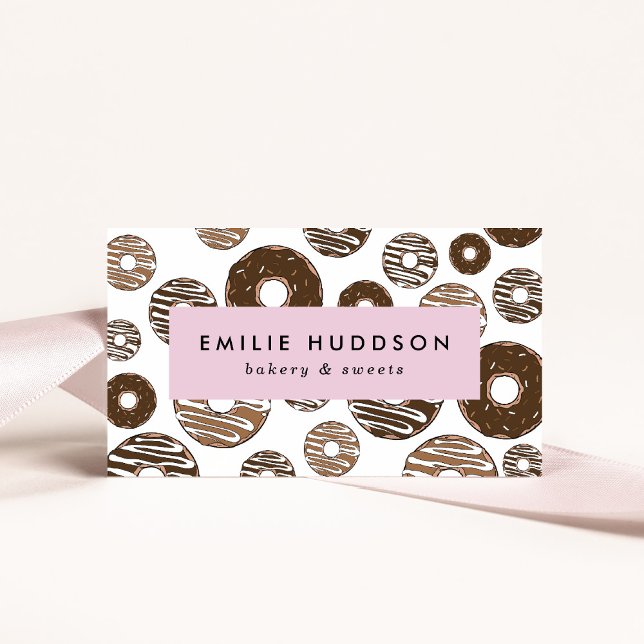 Chocolate Donuts, Sweets, Cake Shop, Pastry Shop Business Card (Creator Uploaded)