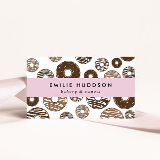 Chocolate Donuts, Sweets, Cake Shop, Pastry Shop Business Card