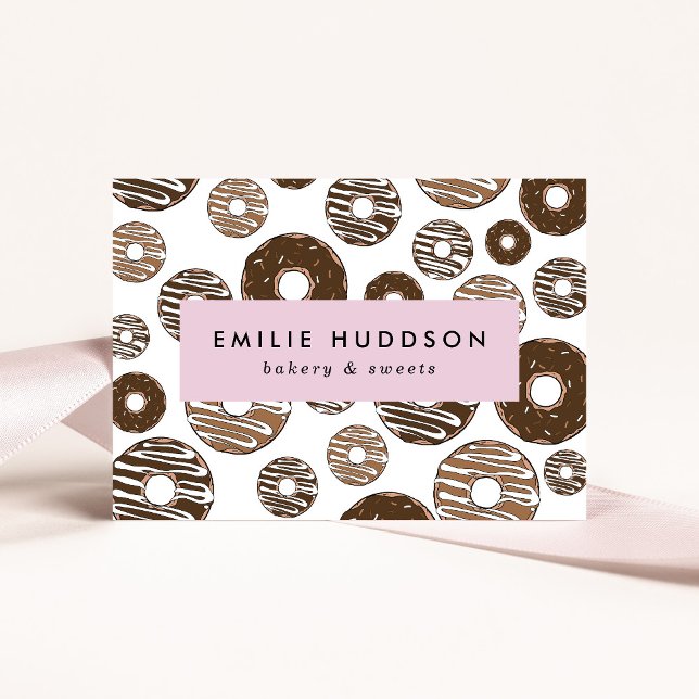 Chocolate Donuts, Sweets, Cake Shop, Pastry Shop Business Card (Creator Uploaded)