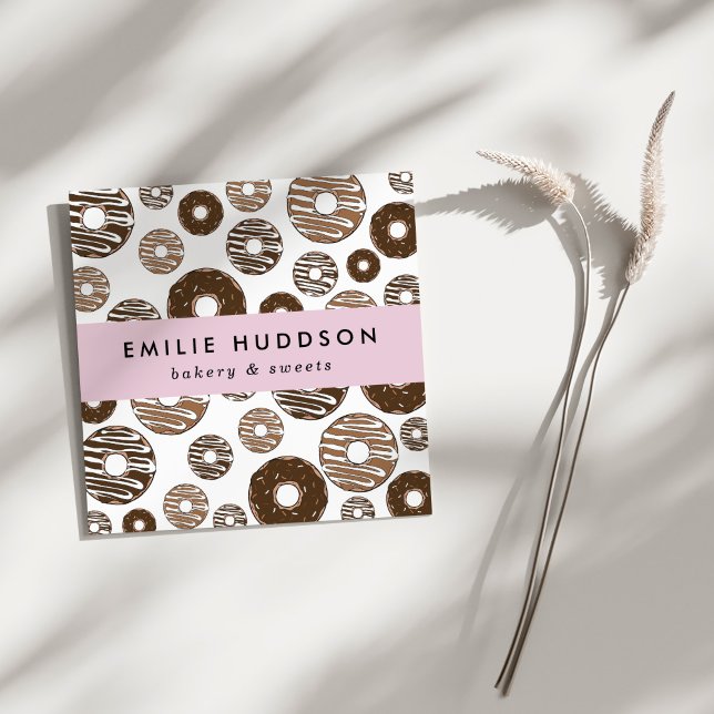 Chocolate Donuts, Sweets, Cake Shop, Pastry Shop Square Business Card (Creator Uploaded)