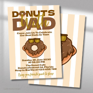 Chocolate Donuts With Dad Father's Day Celebration Invitation