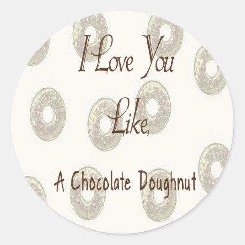Chocolate Doughnut Classic Round Sticker