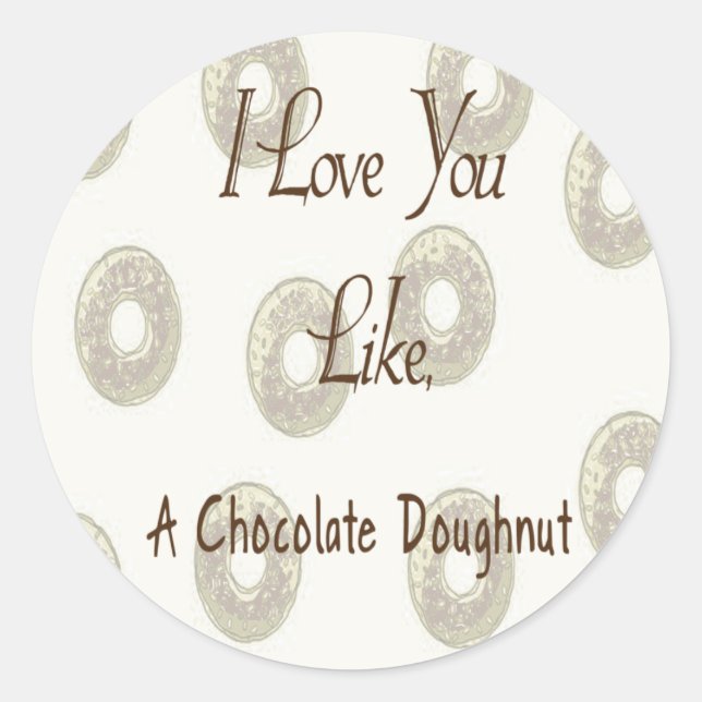 Chocolate Doughnut Classic Round Sticker (Front)