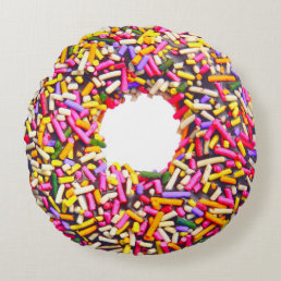 Chocolate Doughnut Pink Yellow Sprinkles Pillow