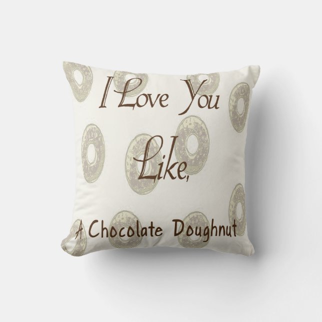 Chocolate Doughnut Throw Pillow (Front)
