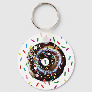Chocolate Doughnut with Sprinkles Key Chain