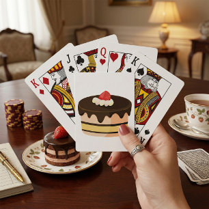 Chocolate Drip Cake with Strawberry Poker Cards