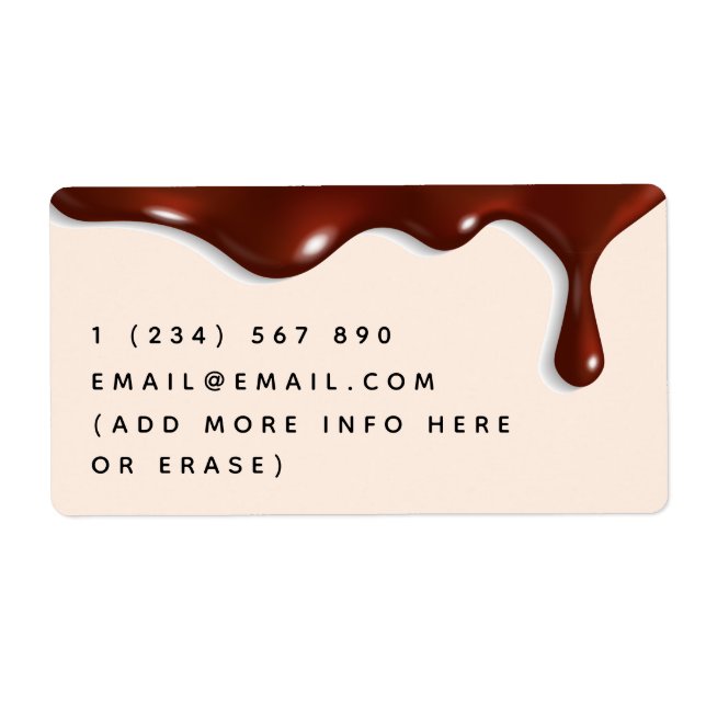 Chocolate Drip Dripping Chocolatier Custom Info Label (Front)