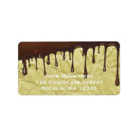 Chocolate Drip Faux Gold Foil Wrapper Party Label