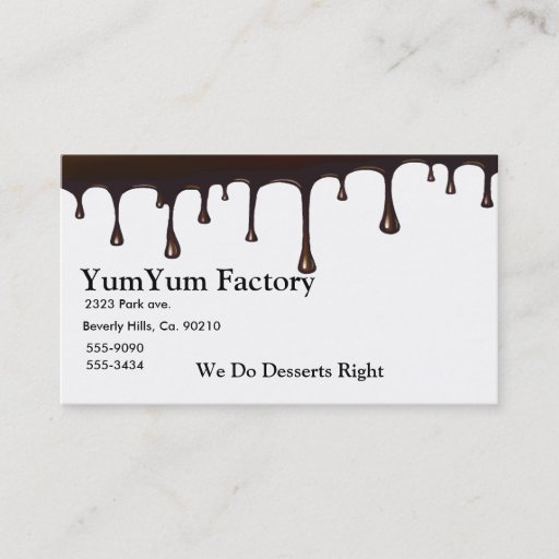 Customizable Chocolate Drip Set Business Card Templates
