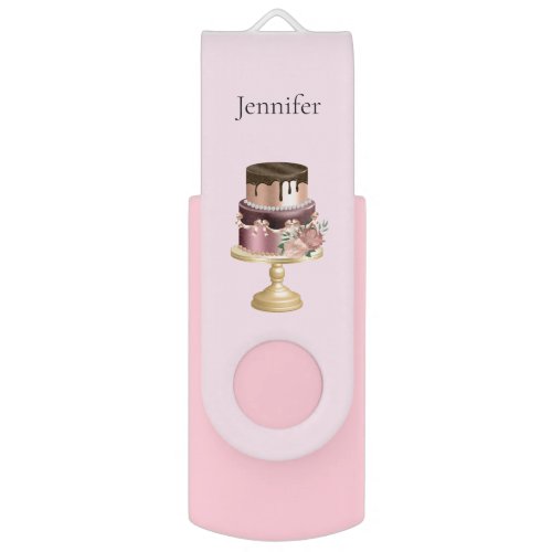 Chocolate Drips and Rose Gold Luxury Cake Flash Drive