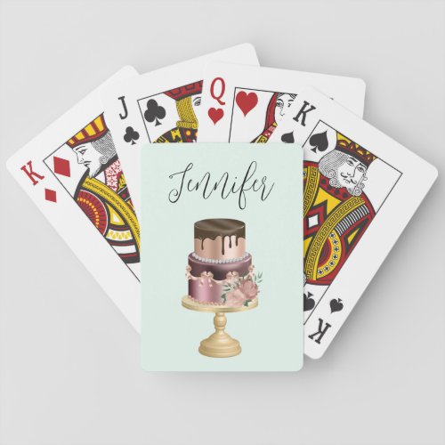 Chocolate Drips and Rose Gold Luxury Cake Playing Cards