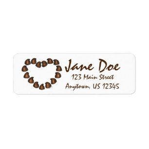 Chocolate Drop Candy Heart Valentine's Day Sweets Label