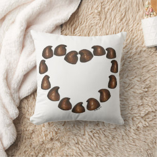 Chocolate Drops Heart Chocoholic Valentine's Candy Throw Pillow