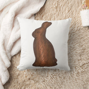 Chocolate Easter Basket Bunny Rabbit Chocoholic  Throw Pillow