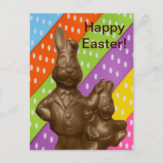 Chocolate Easter Bunnies Holiday Postcard