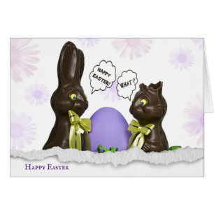 Chocolate Easter Bunnies with egg Cards