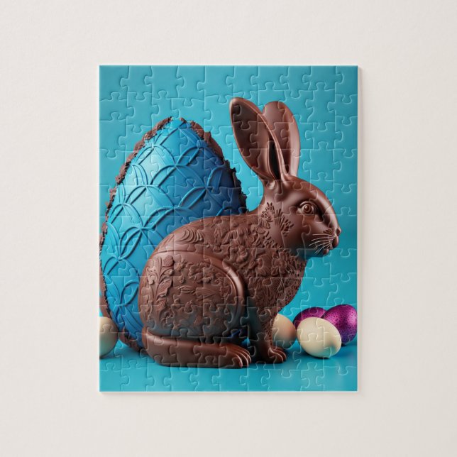 Chocolate Easter Bunny and Eggs Jigsaw Puzzle (Vertical)