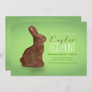 Chocolate Easter Bunny Egg Hunt Invitation