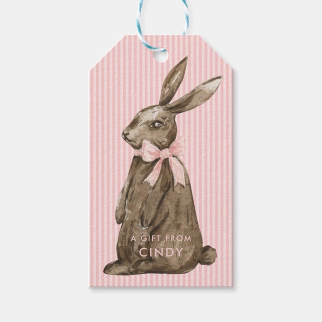 Chocolate Easter Bunny Gift Tags (Front)