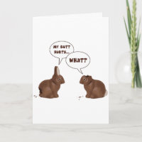 Chocolate Easter Bunny Rabbits Butt Hurts Holiday Card