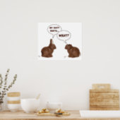 Chocolate Easter Bunny Rabbits Butt Hurts Poster (Kitchen)