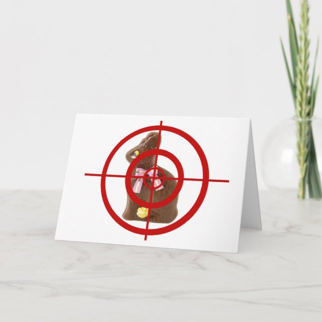 Chocolate Easter Bunny Target Holiday Card (Front)