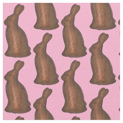 Chocolate Easter Candy Bunny Bunnies Pink Brown Fabric