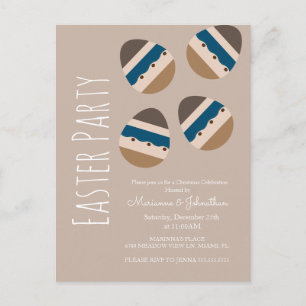 Chocolate Easter Eggs Earth Tone Party Postcard