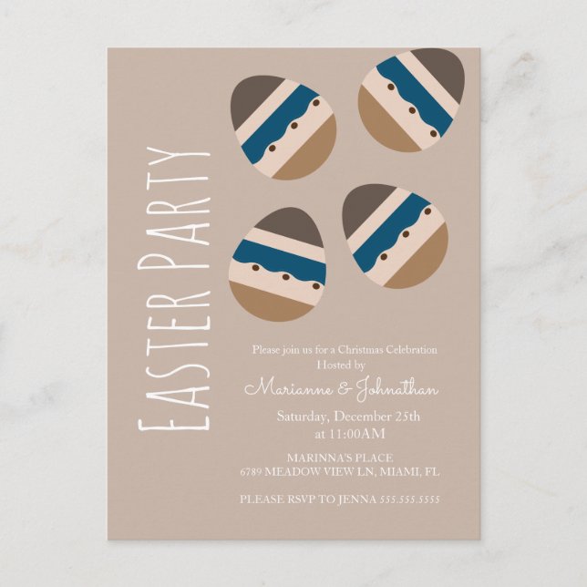 Chocolate Easter Eggs Earth Tone Party Postcard (Front)