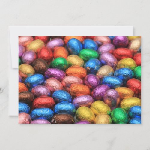 Chocolate easter eggs holiday card