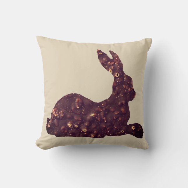 Chocolate Easter Rabbit Throw Cushion 41 x 41 cm (Front)