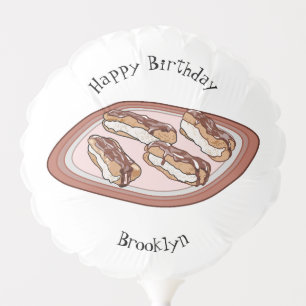 Chocolate eclair cartoon illustration balloon