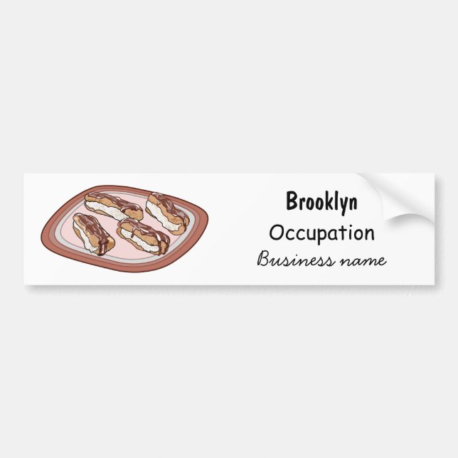 Chocolate eclair cartoon illustration bumper sticker (Front)