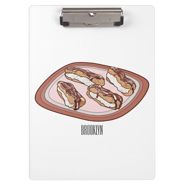 Chocolate eclair cartoon illustration  clipboard (Front)