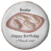 Chocolate eclair cartoon illustration covered oreo (Front)