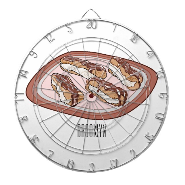 Chocolate eclair cartoon illustration  dart board (Front)
