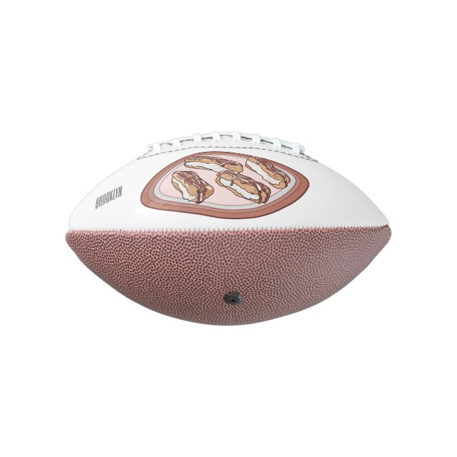 Chocolate eclair cartoon illustration football (Rotated 270)
