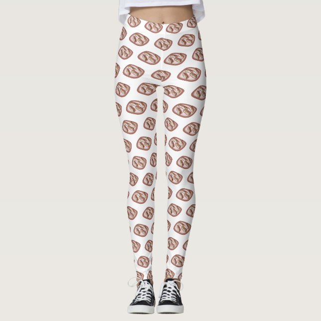 Chocolate eclair cartoon illustration  leggings (Front)