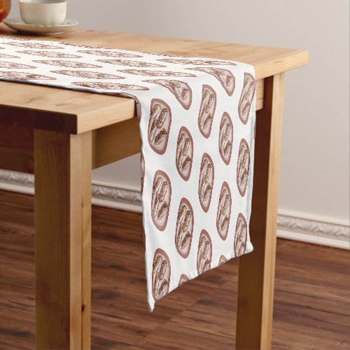 Chocolate eclair cartoon illustration short table runner