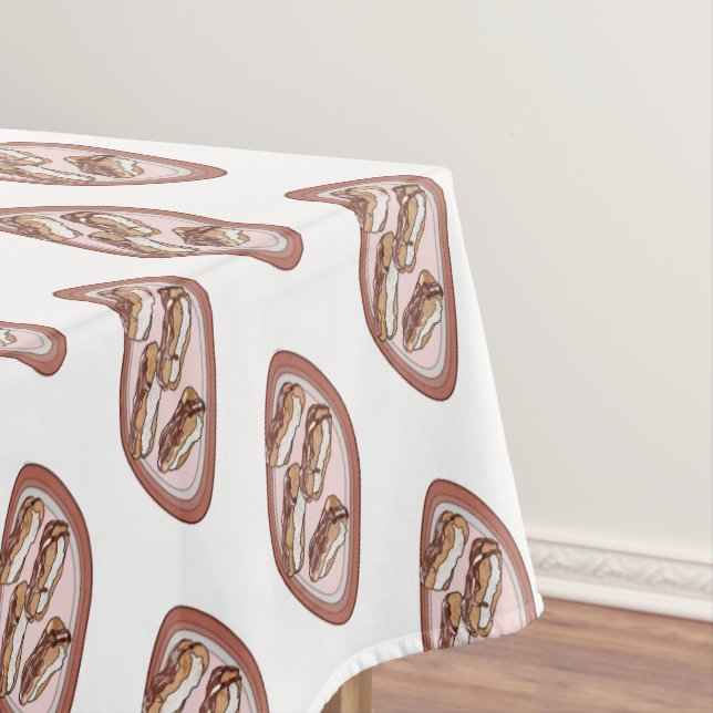 Chocolate eclair cartoon illustration tablecloth (In Situ)