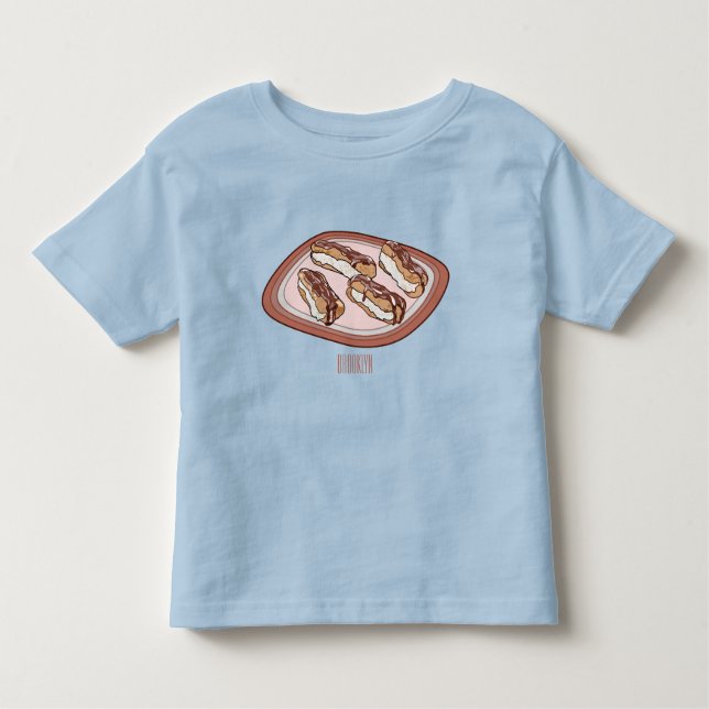 Chocolate eclair cartoon illustration  toddler t-shirt (Front)